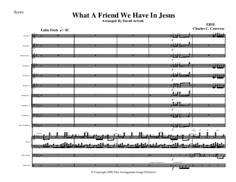 What A Friend We Have In Jesus (Instrumental) Conductor's Score (David Arivett)