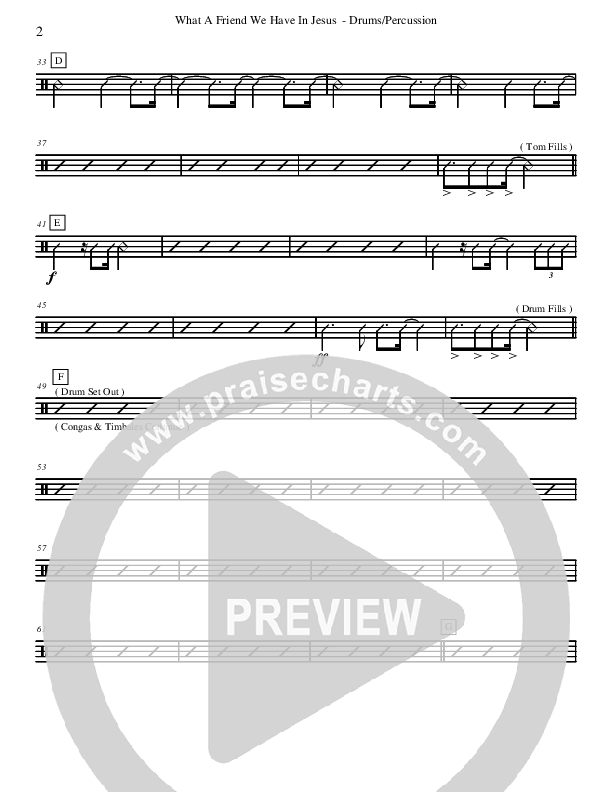 What A Friend We Have In Jesus (Instrumental) Drum Set (David Arivett)