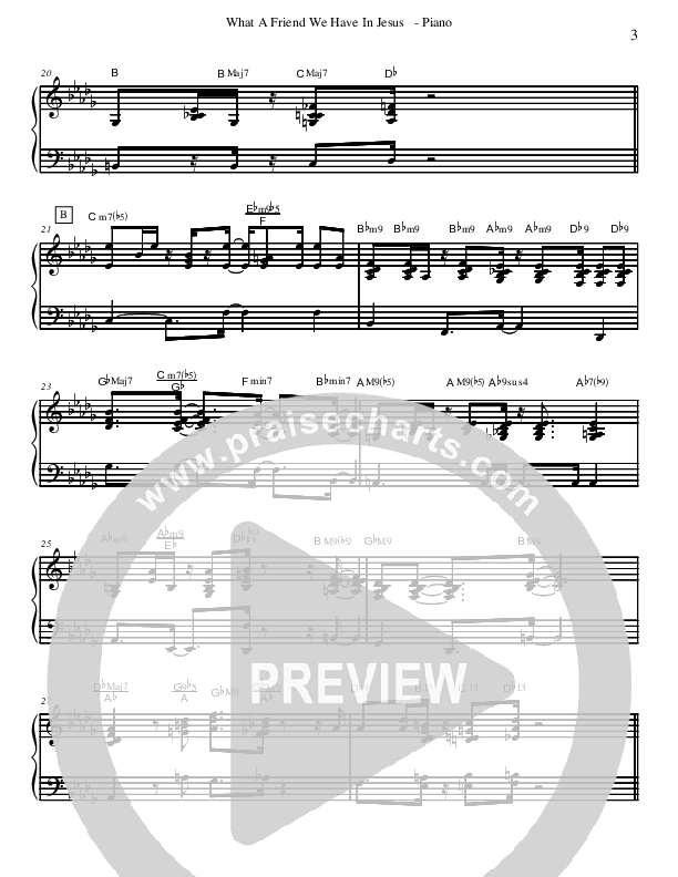 What A Friend We Have In Jesus (Instrumental) Piano Sheet (David Arivett)