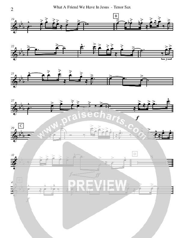 What A Friend We Have In Jesus (Instrumental) Tenor Sax 2 (David Arivett)