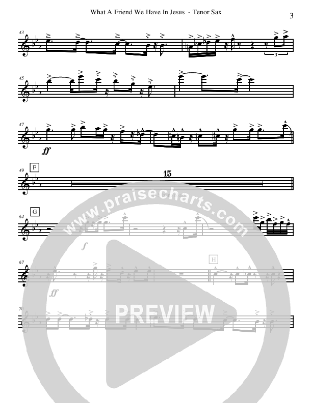 What A Friend We Have In Jesus (Instrumental) Tenor Sax 2 (David Arivett)