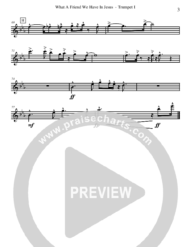 What A Friend We Have In Jesus (Instrumental) Trumpet 1 (David Arivett)