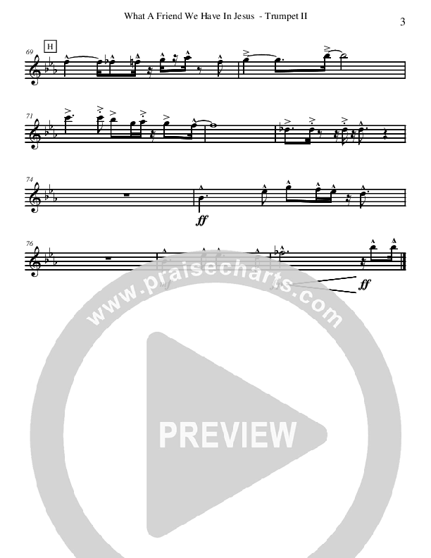 What A Friend We Have In Jesus (Instrumental) Trumpet 2 (David Arivett)