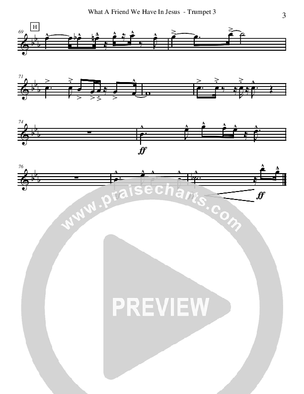 What A Friend We Have In Jesus (Instrumental) Trumpet 3 (David Arivett)