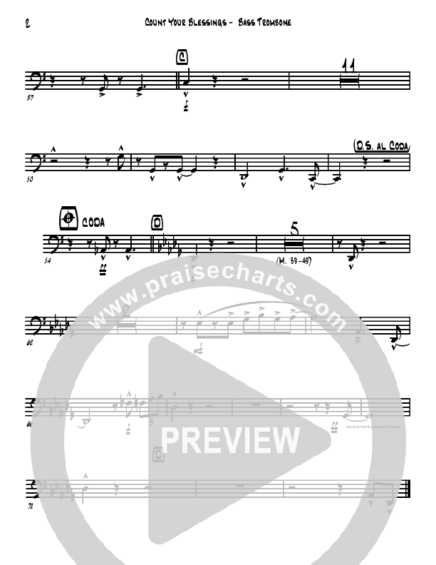 Count Your Blessings Bass Trombone (David Arivett)