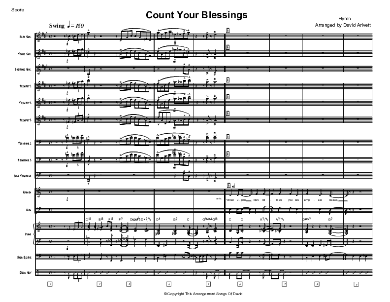 Count Your Blessings Conductor's Score (David Arivett)
