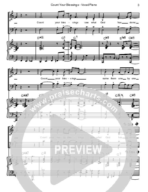 Count Your Blessings Piano/Vocal (David Arivett)