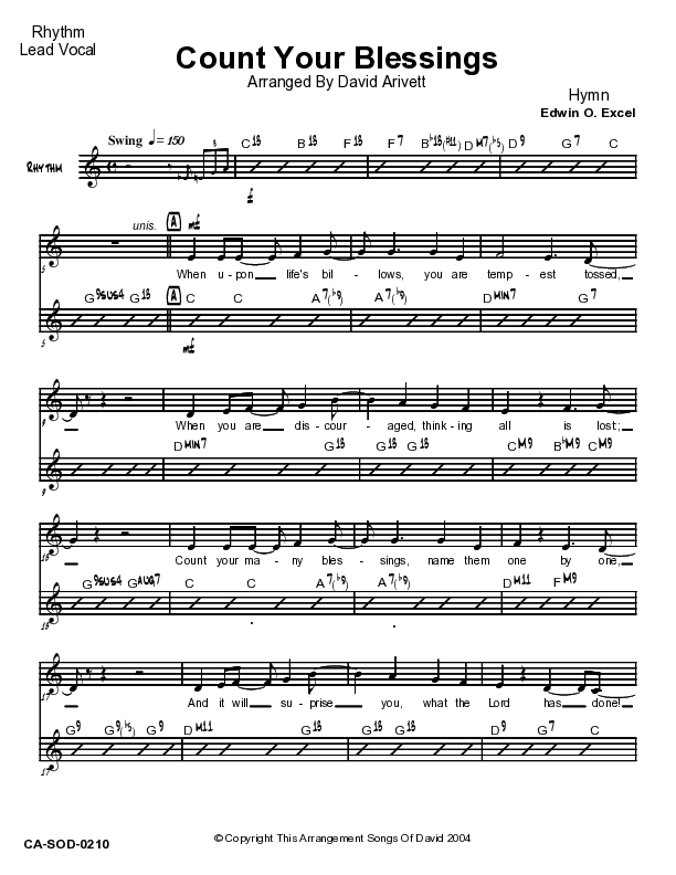 Count Your Blessings Rhythm/Vocal (David Arivett)