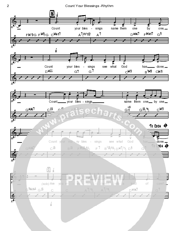 Count Your Blessings Rhythm/Vocal (David Arivett)