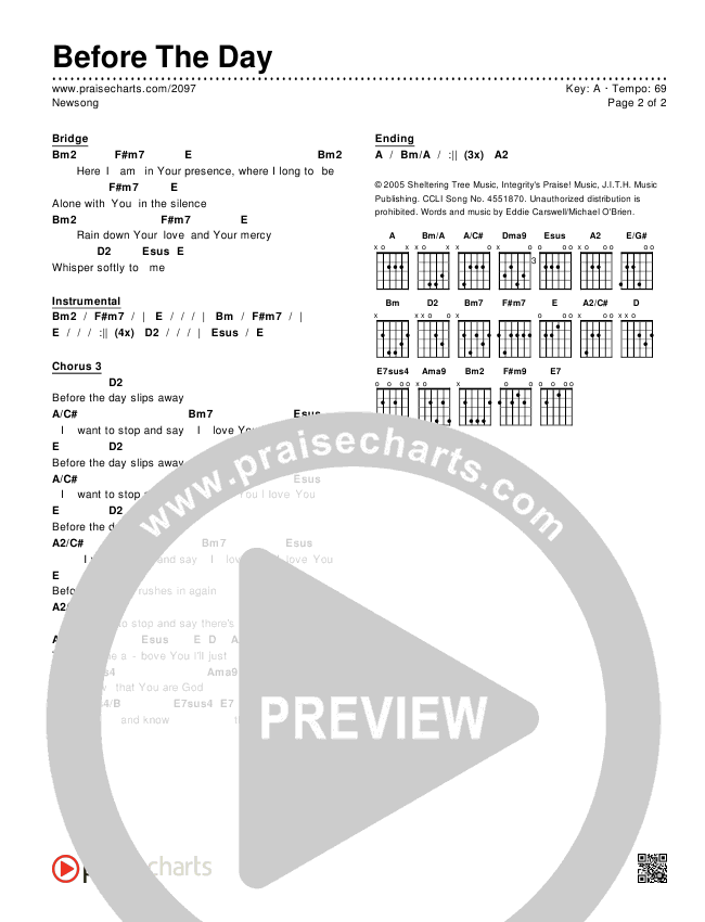 Before The Day Chords & Lyrics (Newsong)