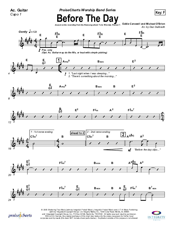 Before The Day Acoustic Guitar (Newsong)