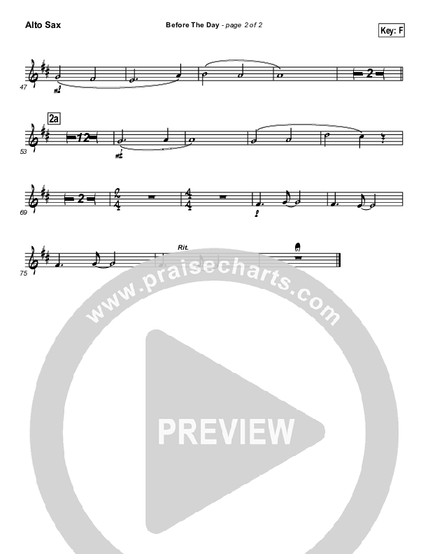 Before The Day Alto Sax (Newsong)