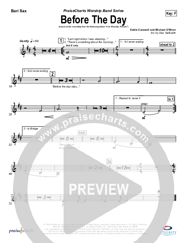 Before The Day Bari Sax (Newsong)