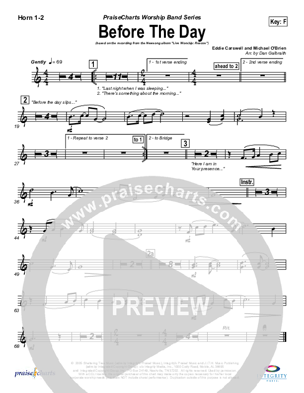 Before The Day French Horn 1/2 (Newsong)