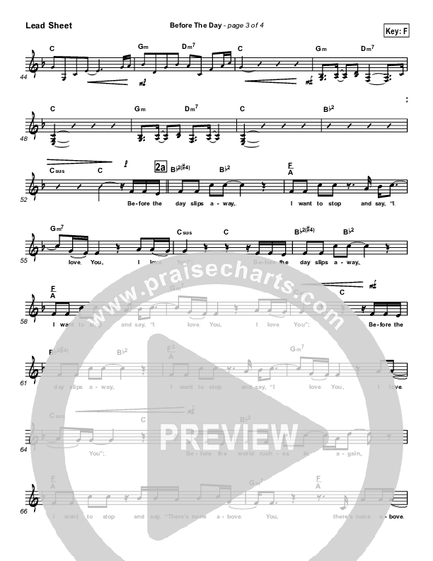 Before The Day Lead Sheet (SAT) (Newsong)