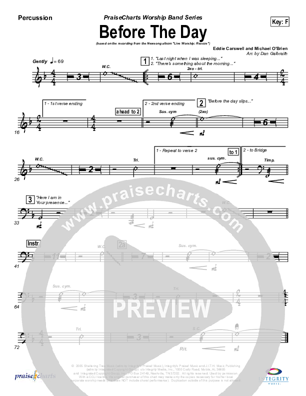 Before The Day Percussion (Newsong)
