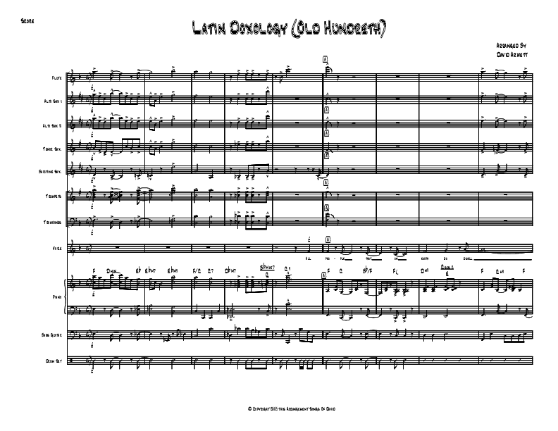 Doxology/Old Hundreth Conductor's Score (David Arivett)