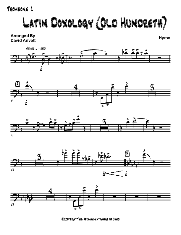 Doxology/Old Hundreth Trombone 1 (David Arivett)