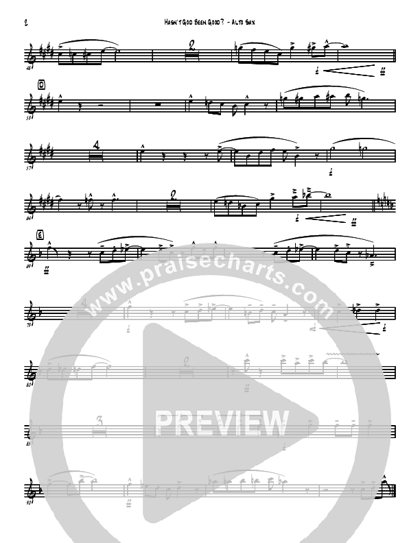 Hasn't God Been Good? Alto Sax (David Arivett)