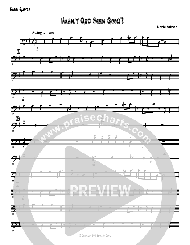 Hasn't God Been Good? Rhythm Chart (David Arivett)