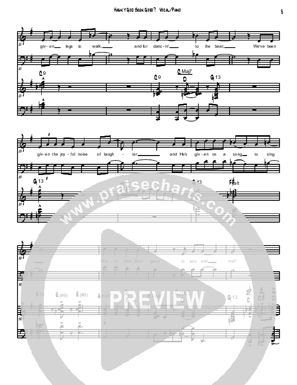 Hasn't God Been Good? Piano/Vocal (David Arivett)