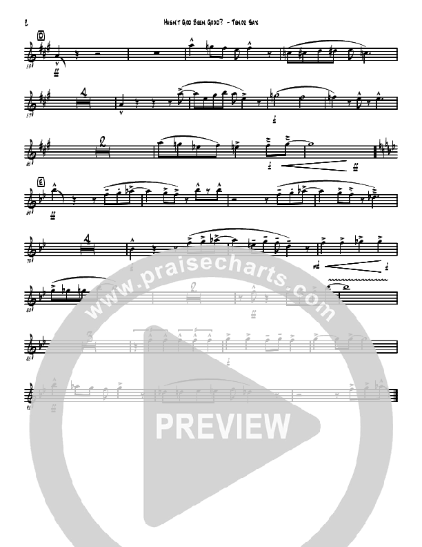 Hasn't God Been Good? Tenor Sax 2 (David Arivett)