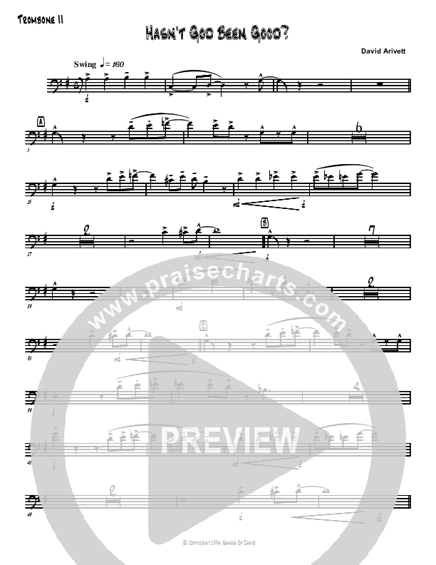 Hasn't God Been Good? Trombone 2 (David Arivett)