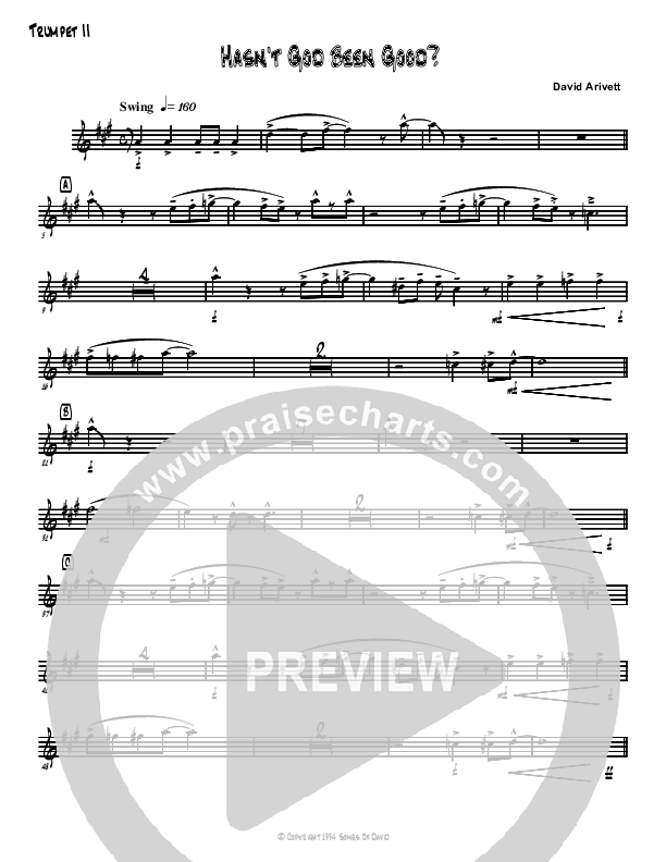 Hasn't God Been Good? Trumpet 2 (David Arivett)
