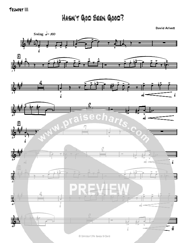 Hasn't God Been Good? Trumpet 3 (David Arivett)