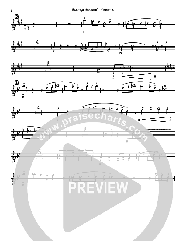 Hasn't God Been Good? Trumpet 3 (David Arivett)