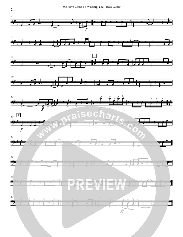 We Have Come To Worship You Bass Guitar (David Arivett)