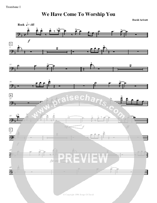 We Have Come To Worship You Trombone 1 (David Arivett)