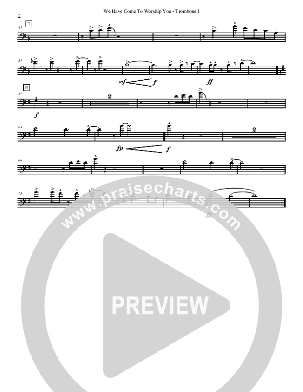 We Have Come To Worship You Trombone 1 (David Arivett)