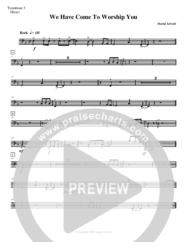 We Have Come To Worship You Trombone 3 (David Arivett)