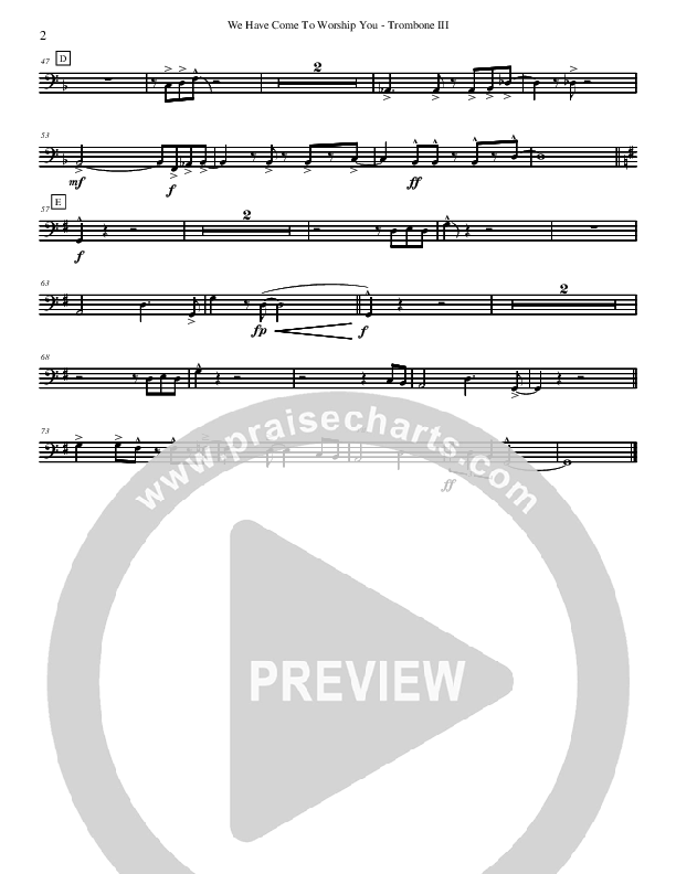 We Have Come To Worship You Trombone 3 (David Arivett)