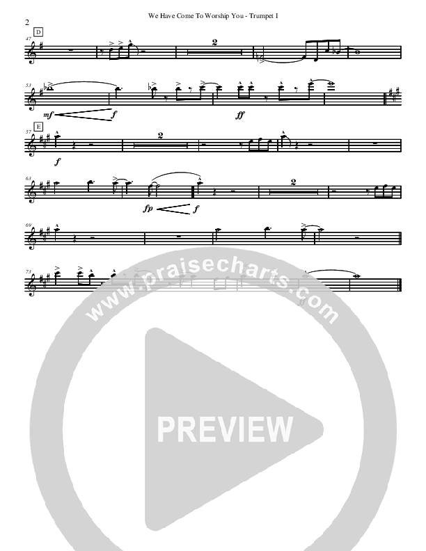 We Have Come To Worship You Trumpet 1 (David Arivett)