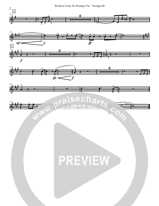 We Have Come To Worship You Trumpet 3 (David Arivett)