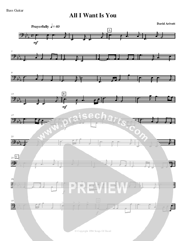 All I Want Is You Bass Guitar (David Arivett)
