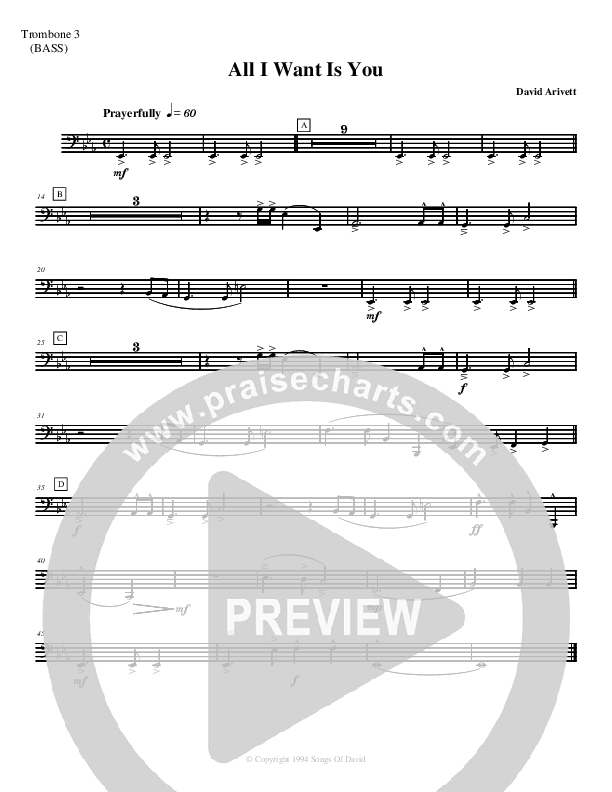 All I Want Is You Bass Trombone (David Arivett)