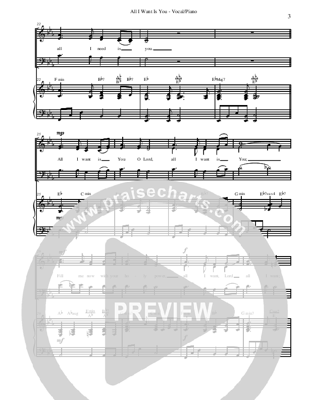 All I Want Is You Piano/Vocal (David Arivett)