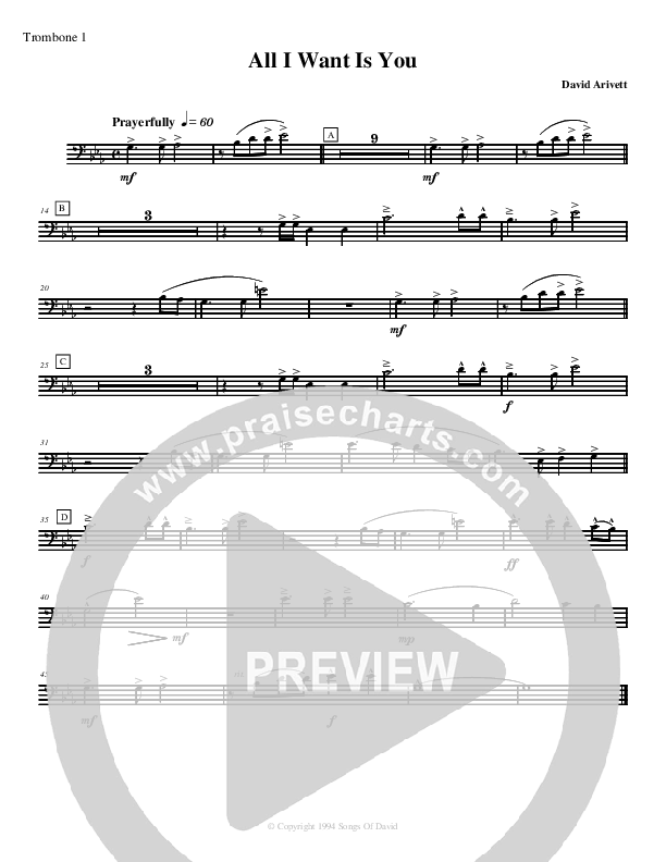 All I Want Is You Trombone 1 (David Arivett)