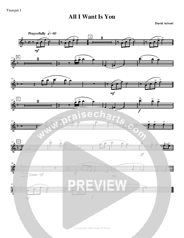 All I Want Is You Trumpet 1 (David Arivett)