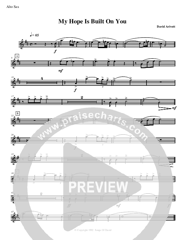 My Hope Is Built On You Alto Sax (David Arivett)