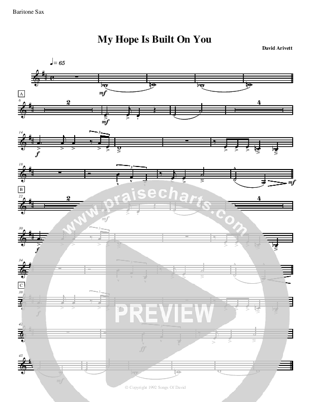My Hope Is Built On You Bari Sax (David Arivett)