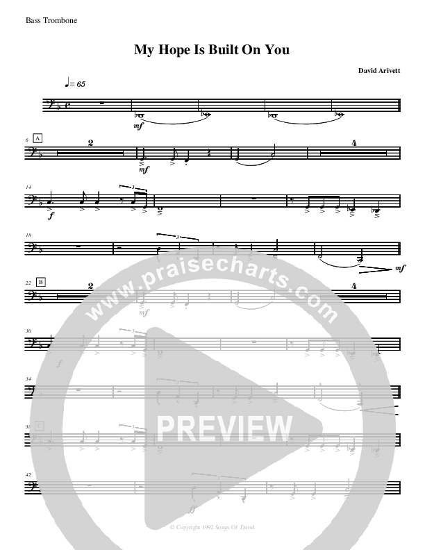 My Hope Is Built On You Bass Trombone (David Arivett)