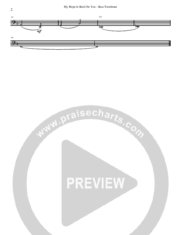 My Hope Is Built On You Bass Trombone (David Arivett)