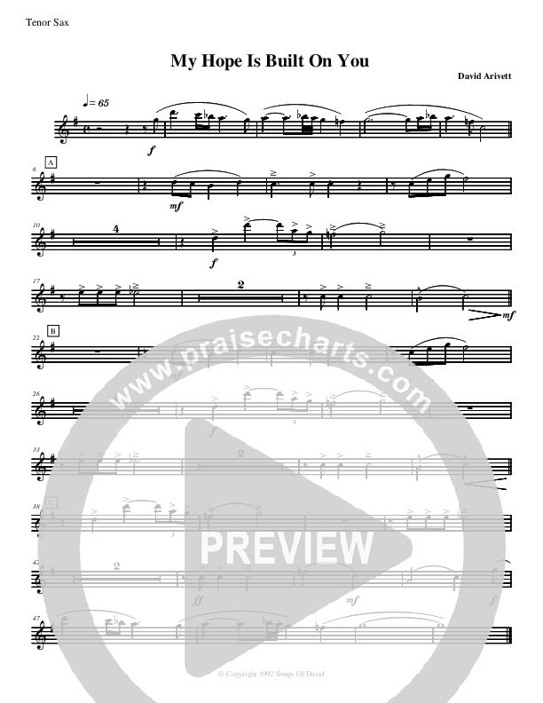 My Hope Is Built On You Tenor Sax 2 (David Arivett)