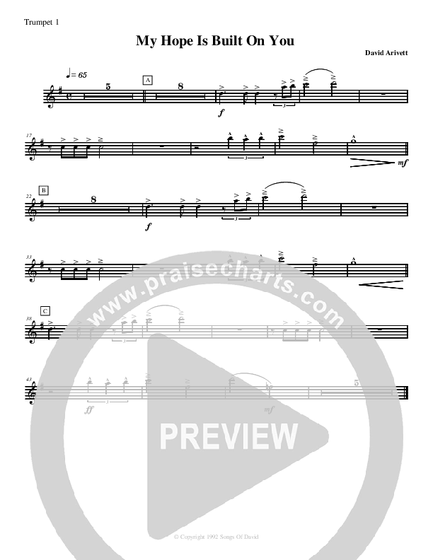 My Hope Is Built On You Trumpet 1 (David Arivett)