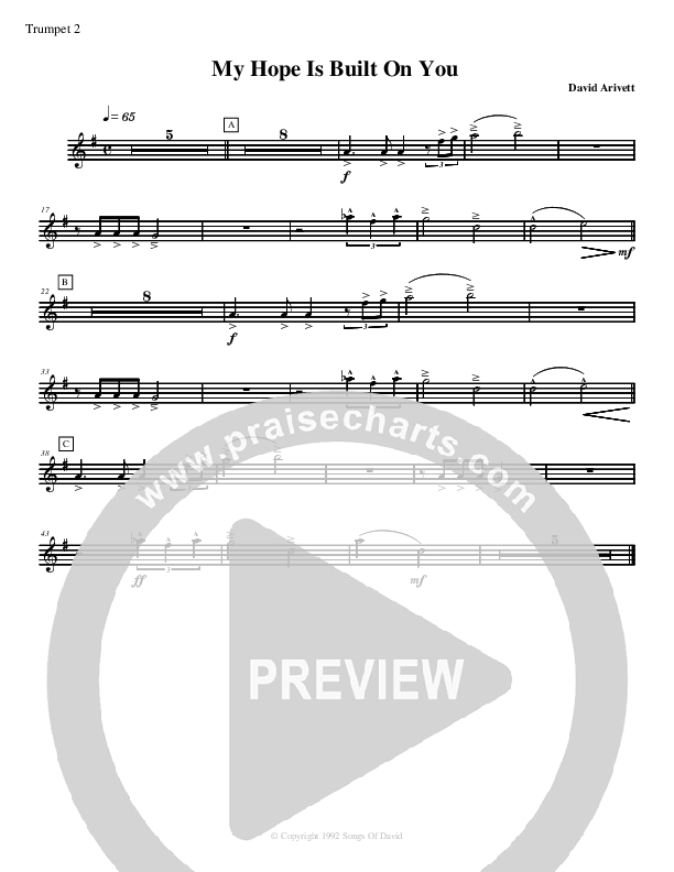 My Hope Is Built On You Trumpet 2 (David Arivett)