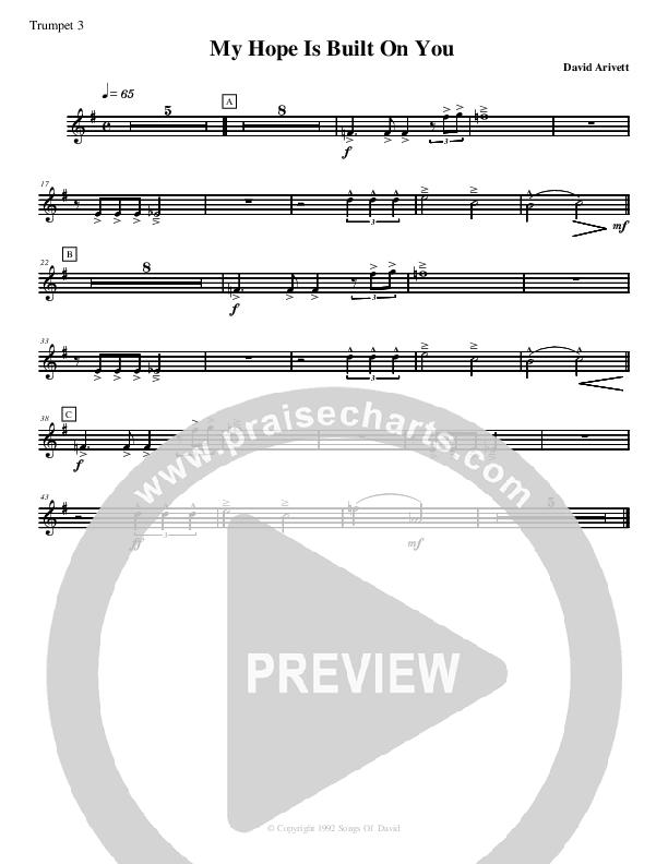 My Hope Is Built On You Trumpet 3 (David Arivett)